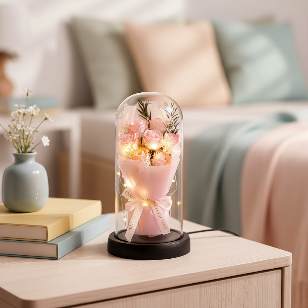 LED Flower Dome Light – Eternal Bouquet Gift for Her