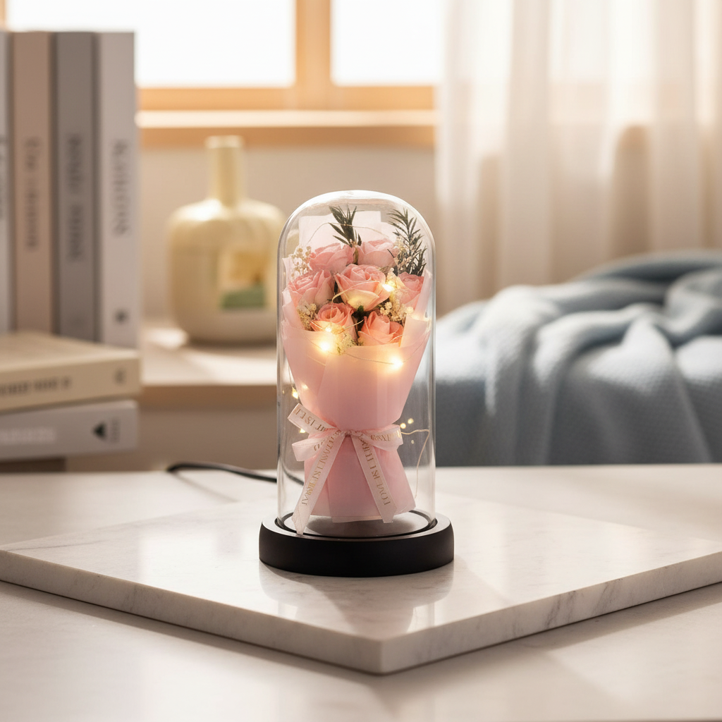 LED Flower Dome Light – Eternal Bouquet Gift for Her