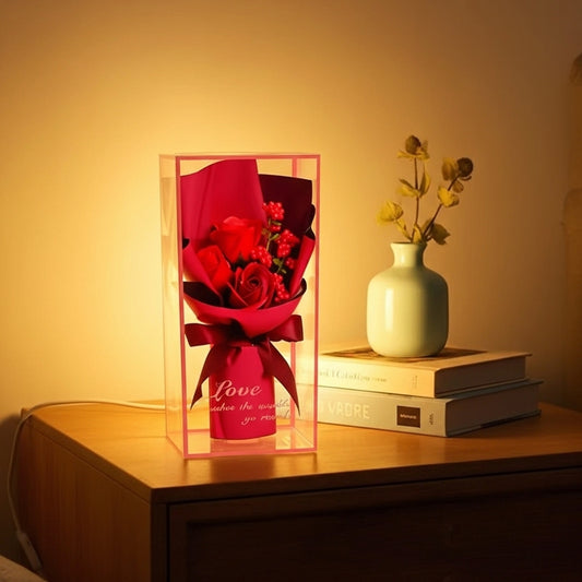 LED Red Rose Gift Box – Romantic Forever Flower Light for Home Décor